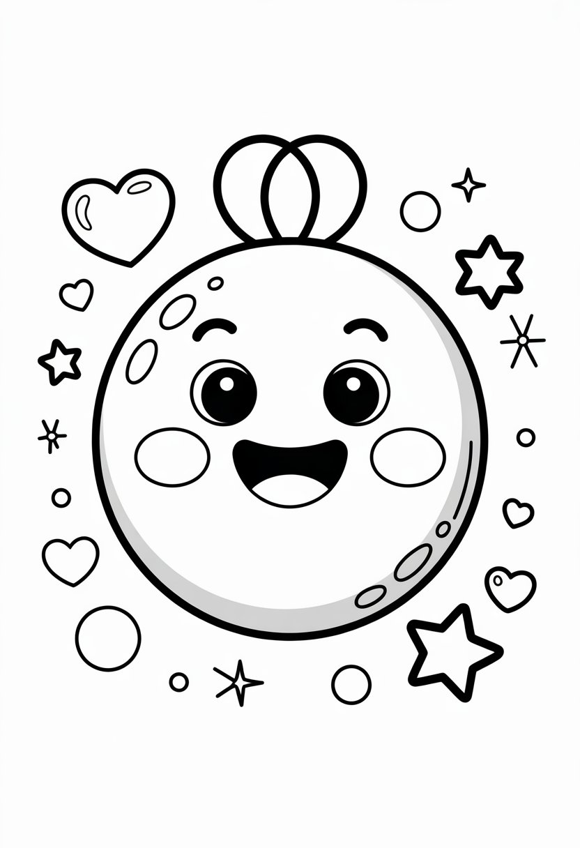 Coloring Pages Cute Ideas for Kids: 21 Engaging Designs to Inspire Creativity 29 A happy, smiling cute object surrounded by small stars and hearts.